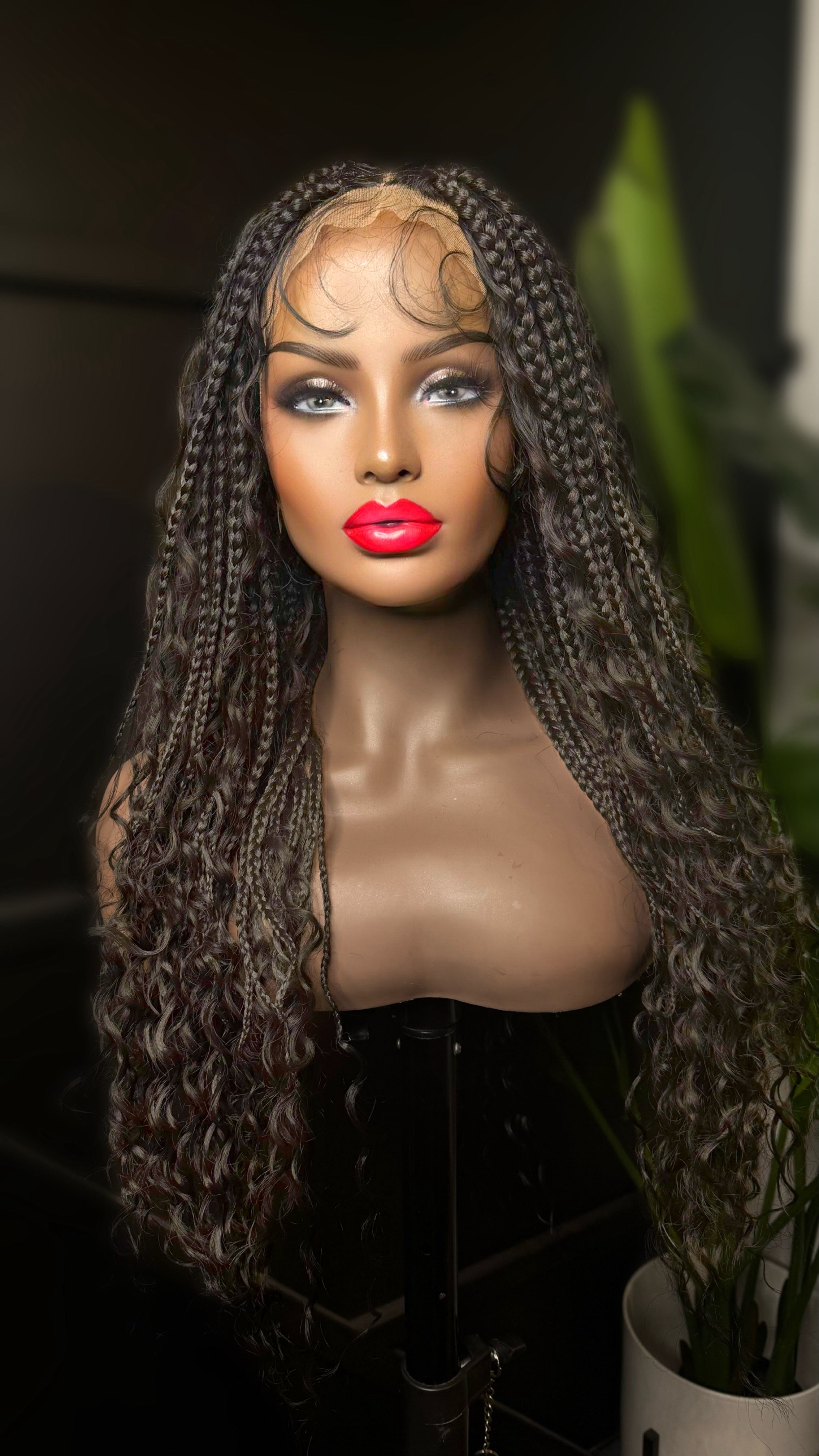 “Boho” Knotless Hand Braided Wig